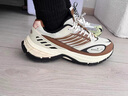 鴻星爾克跑步鞋男鴻羽復古運動(dòng)防滑耐磨輕便織物透氣減震青少年休閑慢跑鞋 浮巖灰/榛果色 42 曬單實(shí)拍圖