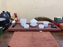 半山觀海翡翠玉瓷功夫茶具套裝高端家用蓋碗茶杯羊脂玉茶具整套高檔送禮 翡翠白玉瓷蓋碗茶洗 11頭 曬單實(shí)拍圖