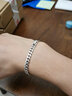 羅泰老銀匠男生潮流925銀手鏈男潮小眾情侶古巴手鏈刻字定制簡(jiǎn)約 寬6mm  19厘米適合17厘米手腕 曬單實(shí)拍圖