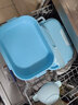 美廚（maxcook） 304不銹鋼飯盒1.6L 上班族學(xué)生帶飯分格餐盤 注水保溫便當(dāng)盒 藍色四格【配筷勺+湯碗】 曬單實拍圖