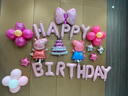 華峻宇周歲生日場(chǎng)景布置男孩女孩寶寶氣球裝飾兒童生日快樂(lè )背景墻裝扮 佩奇喬治生日套餐（彩色） 曬單實(shí)拍圖