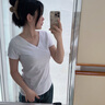 山朵棉黑色v領(lǐng)t恤女短袖春夏季大領(lǐng)口百搭修身正肩打底上衣潮2024年新款 白色 L 【推薦96-108斤】 曬單實(shí)拍圖