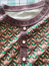 俞兆林（YUZHAOLIN）媽媽裝新款長(cháng)袖圓領(lǐng)寬松打底小衫春秋薄T恤中老年女50歲洋氣上衣 1601綠花 3XL 建議140-150斤 曬單實(shí)拍圖