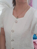 DAVEY MODE方領(lǐng)泡泡短袖感別致2025夏季新款寬松外穿開(kāi)衫女t恤女短款上衣 杏色 M :建議95-105斤 曬單實(shí)拍圖