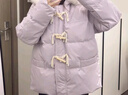 妍莉芬（yanlifen）紫色羽絨棉服女冬季2024新款大毛領(lǐng)加厚羽棉襖絨服面包服棉衣外套 紫色 M【推薦105-120斤】 曬單實(shí)拍圖