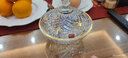 高斯（Glass）意大利進(jìn)口水晶玻璃水果盤(pán)歐式簡(jiǎn)約創(chuàng  )意果盆家居裝飾糖果盒帶蓋 葉紋帶蓋果斗 22K真金 曬單實(shí)拍圖