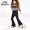 little MO&Co.童裝兒童春秋裝女童翻領條紋套頭針織衫polo領上衣 黑白條色2 155 155/72 曬單實拍圖