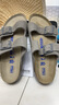 BIRKENSTOCK勃肯德國(guó)進(jìn)口女款牛皮絨面革軟底灰色Arizona雙扣拖鞋 石灰色窄版1020557 36 曬單實(shí)拍圖