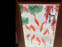 良木新中式餐廳裝飾畫(huà)入戶(hù)玄關(guān)正方形水墨畫(huà)荷花九魚(yú)圖掛畫(huà)中國風(fēng)墻畫(huà) G-九魚(yú)圖 50*50 棕木框  布藝畫(huà) 曬單實(shí)拍圖