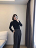 嘉麗薇半高領(lǐng)雙面絨打底衫女新春新款內(nèi)搭保暖長袖內(nèi)里絨毛一體女士上衣 黑色【莫代爾】 L (102-114斤) 曬單實拍圖