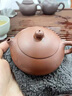 洛湘宜興紫砂壺名家純手工泡茶壺原礦紫紅泥刻繪扁西施壺家用高端送禮 扁西施壺 170cc 曬單實拍圖