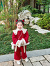FNJ KIDS童裝女童拜年服套裝冬裝中國風(fēng)加厚新年衣服女寶寶周歲禮服 紅色（含小兔包包） 加絨 120  (建議身高110-120cm) 曬單實(shí)拍圖