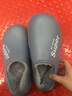回力瑞防水棉拖鞋男款秋冬外穿潮流厚底防滑兩穿加絨保暖辦公室包跟棉鞋 灰藍 42-43 （適合41-42） 曬單實(shí)拍圖