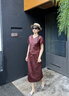 旅途原品ltyp 黑標(biāo)系列 真絲紅香云紗高端套裝女秋季桑蠶絲連衣裙 棕紅色-套裝 S 曬單實(shí)拍圖
