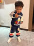 幽幽小熊奧特曼衣服男童秋冬裝套裝兩件套 青色 110 曬單實(shí)拍圖