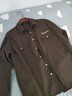 唐獅秋季新款長(cháng)袖工裝襯衫男日系休閑寬松襯衣美式復古外套 蒼綠 XL 曬單實(shí)拍圖