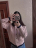 AEMAPE慵懶毛衣外套女秋冬季2025新款加厚內搭打底針織開(kāi)衫短款上衣 粉色 均碼 (80-140斤拍) 曬單實(shí)拍圖