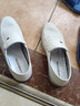 老人頭男鞋夏季新款頭層牛皮沖孔透氣舒適商務(wù)休閑鞋百搭套腳輕便皮涼鞋 白色鏤空 40 曬單實(shí)拍圖