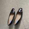 NINE WEST/玖熙牛漆皮革女單鞋優(yōu)雅方頭淺口粗跟通勤鞋NH208005FT黑色 39 曬單實拍圖