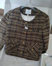 獨束大碼女裝復古學(xué)院風(fēng)繽紛格紋短外套壓褶小a短裙2024時(shí)尚套裝 復古棕-短外套 2XL (尺碼：4) (尺碼：4) 曬單實(shí)拍圖