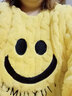 歐鹿汐大碼珊瑚絨睡裙女秋加絨加厚睡衣女士冬天法蘭絨保暖加肥碼連衣裙 YQM1229黃色笑臉 L 碼 (建議130-150斤) 曬單實(shí)拍圖