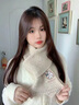 慕瓊（MUQIONG）圍巾女冬季高級感保暖可愛(ài)毛線(xiàn)針織日系三麗鷗美樂(lè )蒂正品學(xué)生圍脖 米白(美樂(lè )蒂-正版) 曬單實(shí)拍圖