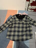 唐獅秋冬新款假兩件拼接格子長(cháng)袖襯衫女寬松百搭甜美襯衣內搭 藏青 M 曬單實(shí)拍圖