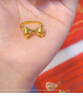 中國黃金（CHINA GOLD）黃金戒指女足金蝴蝶結(jié)戒指素圈指環(huán)七夕情人節(jié)禮物送女友老婆 女士9號 金重約2.1g 曬單實拍圖