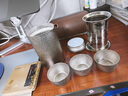 德斯?jié)h菲純鈦旅行茶具雙層快客杯高檔泡茶器戶外隨身超輕便攜功夫茶具套裝 鷹嘴-（三杯）+茶葉罐【鈦晶款】 曬單實(shí)拍圖