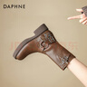 達(dá)芙妮（DAPHNE）馬丁靴女2024爆款春季復(fù)古百搭騎士靴網(wǎng)紅中筒加絨西部牛仔靴女 棕色【美拉德中筒靴】 35 曬單實(shí)拍圖