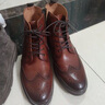 德賽布洛克雕花皮鞋商務(wù)英倫風(fēng)正裝皮靴男真皮靴子高幫馬丁靴短靴 DS816301HL棕色【春秋款】 【帶拉鏈】 43 曬單實(shí)拍圖