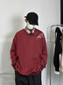 柏銘臣圓領(lǐng)長(cháng)袖T恤男春秋季潮牌男生上衣服潮流新款重磅內搭打底衫男 酒紅色 M【建議95-115斤】 曬單實(shí)拍圖