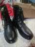 戈耐頭層牛皮馬丁靴男士冬季加絨保暖大棉鞋子皮鞋男士真皮防滑男靴子 黑色 真皮 加厚保暖 冬天款 39 碼 曬單實(shí)拍圖