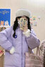 億梵莎（YIFANSHA）棉服女2023新款冬季設(shè)計(jì)感小眾寬松連帽外套冬天衣服羽棉襖絨服女 紫色 均碼 曬單實(shí)拍圖