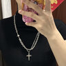 惜禮鈦鋼項(xiàng)鏈男士潮流十字架吊墜生日禮物送禮男朋友高級(jí)正品配飾男生 雙層鈦鋼十字架項(xiàng)鏈【55CM】 曬單實(shí)拍圖