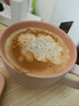 ezicok 湯杯陶瓷杯早餐牛奶杯家用麥片杯 水杯馬克杯酸奶杯早餐杯 西柚粉色【杯+蓋+木勺】 曬單實(shí)拍圖