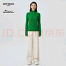 哥弟真的好（GIRDEAR）女裝煙管領(lǐng)排扣修身蔥紗羊毛針織衫女A301112 青草綠 L (4碼) 曬單實(shí)拍圖