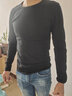續(xù)點(diǎn)長(zhǎng)袖t恤男圓領(lǐng)打底衫棉質(zhì)修身緊身健身休閑運(yùn)動(dòng)純色春秋冬長(zhǎng)袖男 黑色圓領(lǐng) XL 碼128-138斤左右修身版型 曬單實(shí)拍圖