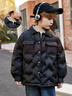 ASK JUNIOR【90白鴨絨】男童羽絨服秋冬裝襯衫領(lǐng)保暖羽絨外套 黑色 140  曬單實(shí)拍圖