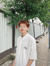 CLOR短袖襯衫男士夏季開(kāi)衫外套潮流印花寬松薄款透氣上衣CS02白色L 曬單實(shí)拍圖
