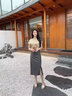灰色半身裙女夏季2025新款高腰醋酸西裝裙氣質(zhì)中長開叉a字包臀裙 深灰色 S (26) 曬單實拍圖