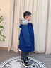Lee兒童大毛領(lǐng)羽絨服秋冬新款保暖加厚長(cháng)款男女童裝工裝外套大衣 藏青色 130 cm 曬單實(shí)拍圖
