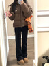 CTOX棉服女2024年新款冬季加厚棉襖冬裝學(xué)生面包服美拉德短款棉衣 咖色 M【100-110斤】 曬單實(shí)拍圖