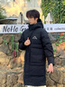 卡帕（Kappa）背靠背保暖羽絨服女款2024新款冬連帽長款防寒服外套男K0EZ2YY08D 黑色-990 M 曬單實拍圖