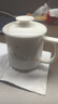 兮元記墨山羊脂玉瓷茶杯帶蓋馬克杯高檔陶瓷辦公室泡茶喝水杯子 墨山紅日言宋水杯 曬單實拍圖