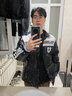 臣嬪賽車服棉衣外套男冬季新款PU皮機車棉服美式加厚潮牌立領(lǐng)保暖棉襖 黑色 2XL 曬單實拍圖