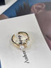 Amber Lollipop歐泊戒指女士小眾珍珠食指戒開(kāi)口戒生日520情人節禮物送女友老婆 金色 曬單實(shí)拍圖