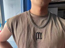 戚小米歐美古巴鏈子項鏈hiphop男女潮流ins嘻哈夸張鈦鋼不掉色高街粗款 銀色50cm【寬1.0cm】 曬單實(shí)拍圖