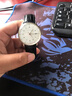 適用komono諾莫斯 休閑百搭真皮表帶 榮漢斯包豪斯nomos頭層牛皮18 20 22mm 鋼色自動蝴蝶扣-黑色黑線 接口寬度=20mm 曬單實拍圖