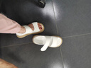 百麗踏羅馬涼鞋女2025新款松糕厚底顯瘦休閑軟底小香風沙灘鞋 米白色 37 曬單實拍圖